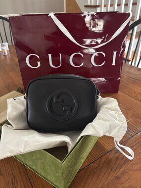 Black Gucci Sweetbread Calfskin Mini Blondie Bag